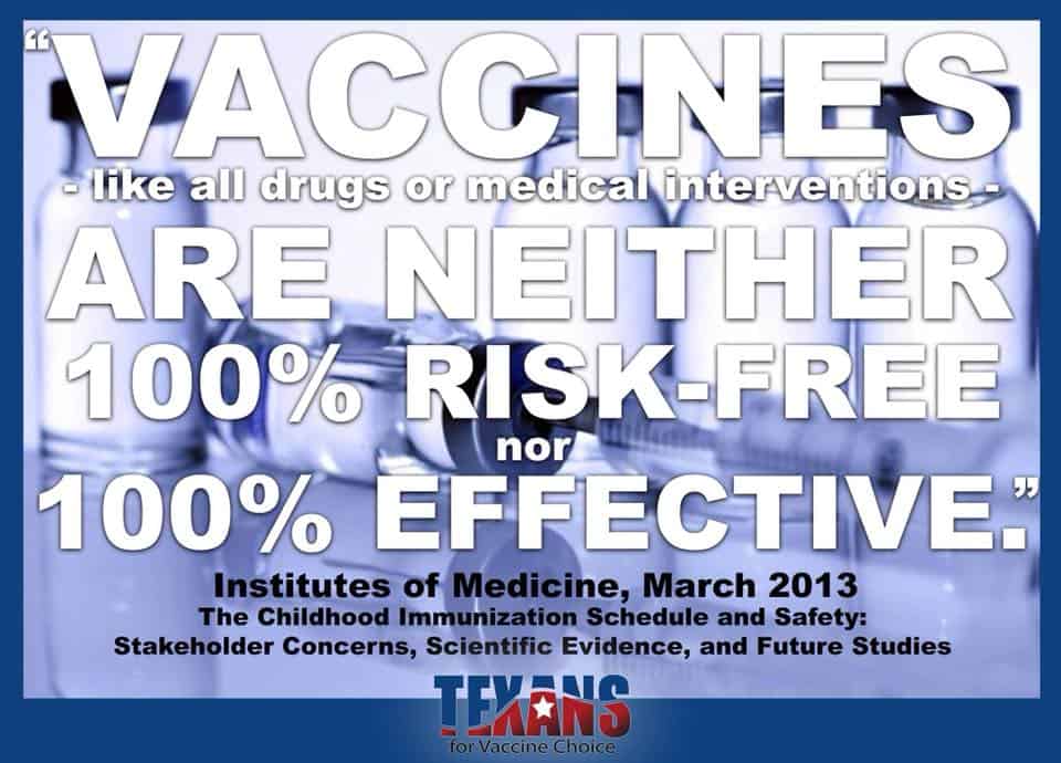 Neither 100% Safe or 100% Effective According to Institutes of Medicine