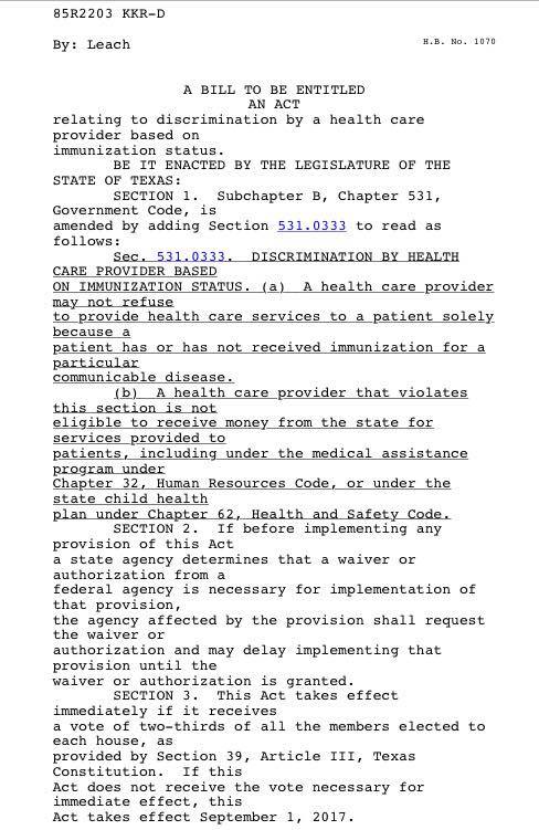 Anti-Discrimination Bill Filed! HB 1070
