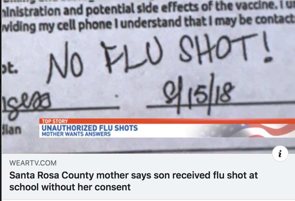 Healthy Schools LLC Administers Flu Shot to Children Without Parents’ Consent