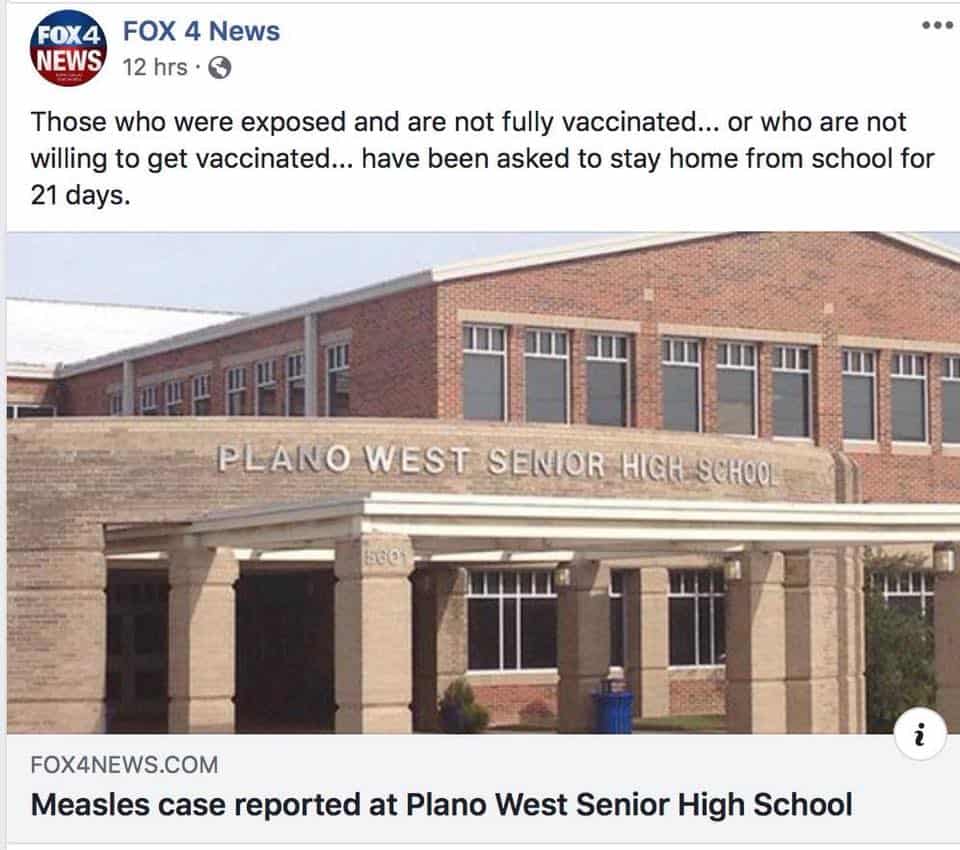 Measles in Plano