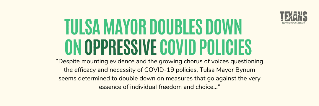Tulsa Mayor Doubles down on Oppresive COVID Policies