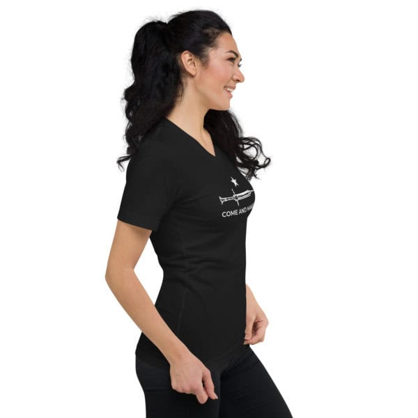 Unisex Short Sleeve V-Neck T-Shirt - Image 3